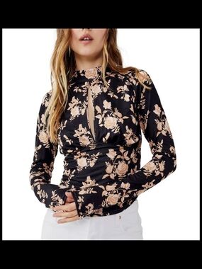 Free People Dinner Party Floral  Top